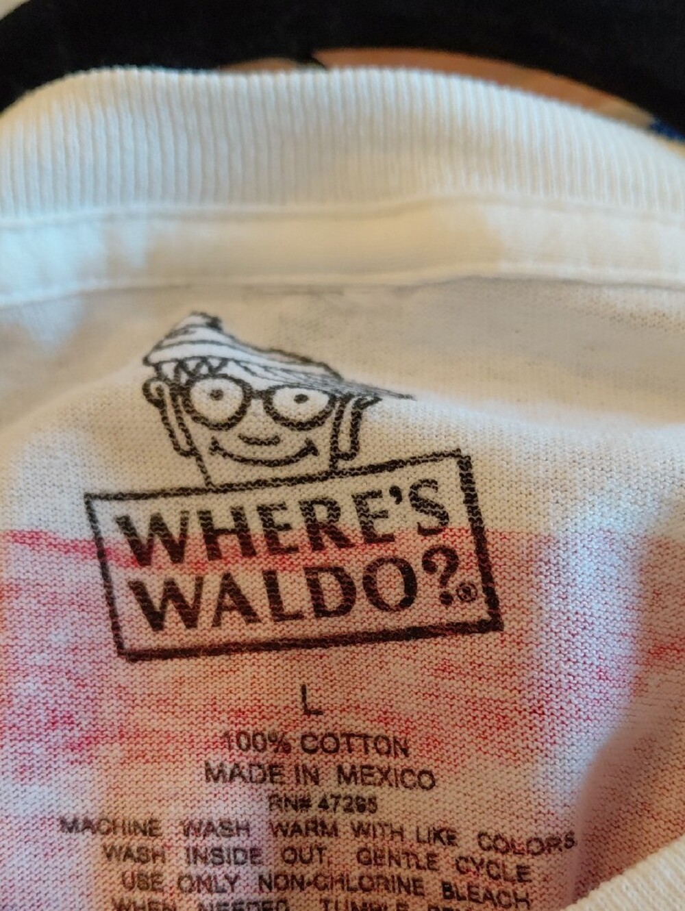 Kohl's Red and White Striped Short Sleeve Tee with Pocket Character - Picture 3 of 3